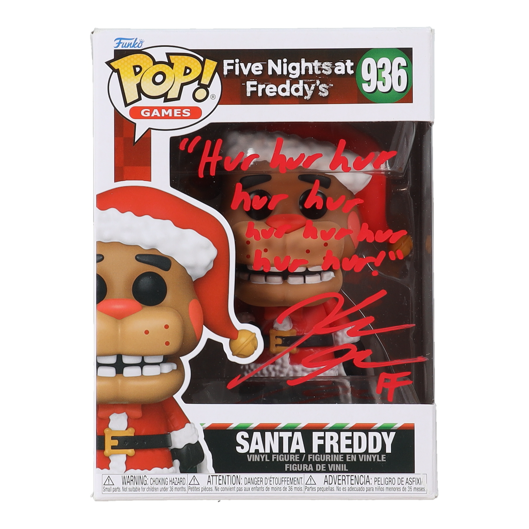 Kellen Goff Signed "Five Nights at Freddy's" #936 Santa Freddy Funko Pop! Vinyl Figure Inscribed "Hur hur hur hur hur hur hur hur hur!" (JSA) at PristineAuction.com Kellen Goff Signed "Five Nights at Freddy's" #936 Santa Freddy Funko Pop! Vinyl Figure Inscribed "Hur hur hur hur hur hur hur hur hur!" (JSA) at PristineAuction.com