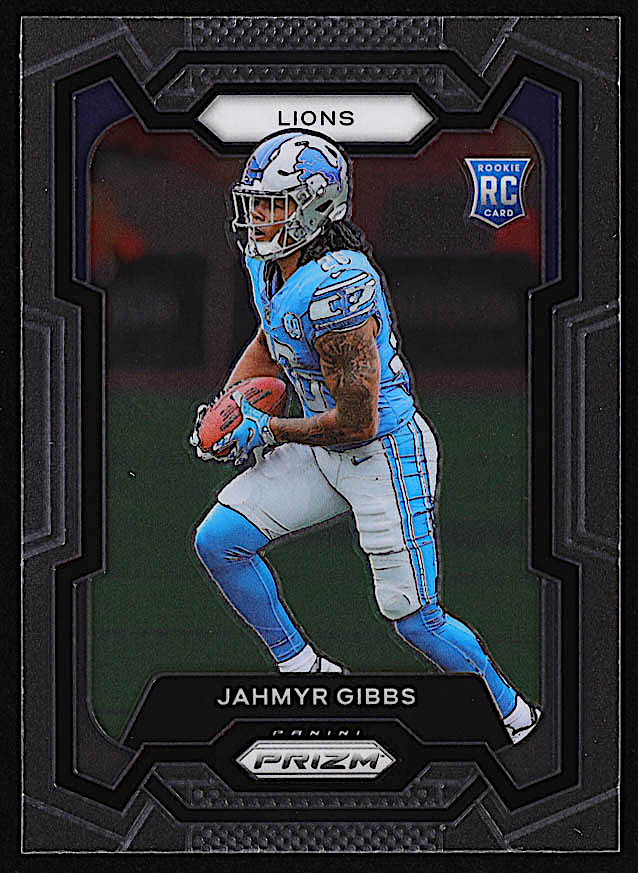 Jahmyr Gibbs 2023 Panini Prizm Prizms Hyper #58 #17/175 at PristineAuction.com Jahmyr Gibbs 2023 Panini Prizm Prizms Hyper #58 #17/175 at PristineAuction.com