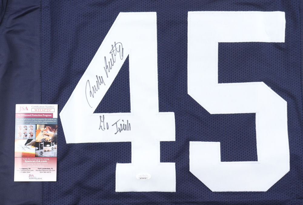 Rudy Ruettiger Signed Jersey Inscribed "Go Irish" (JSA) at PristineAuction.com Rudy Ruettiger Signed Jersey Inscribed "Go Irish" (JSA) at PristineAuction.com