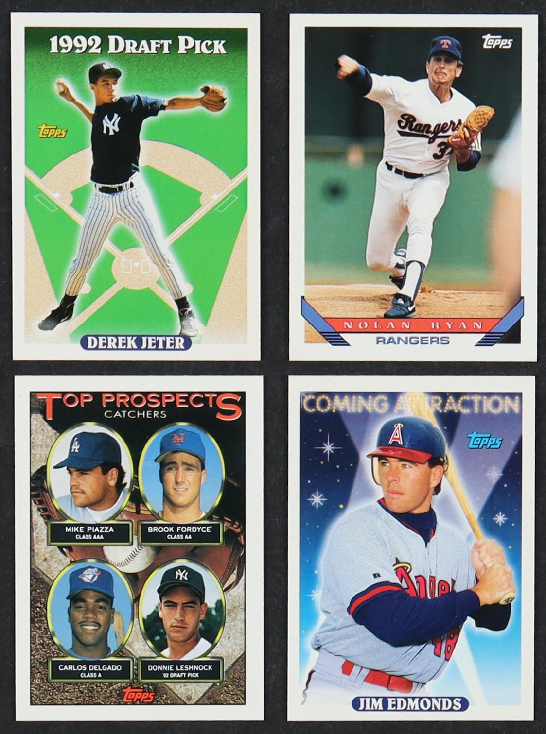 1993 Topps Baseball Complete Set of (825) Cards with Derek Jeter #98 RC, Mike Piazza / Brook Fordyce / Carlos Delgado / Donnie Leshnock #701, Nolan Ryan #700, Jim Edmonds #799 RC at PristineAuction.com 1993 Topps Baseball Complete Set of (825) Cards with Derek Jeter #98 RC, Mike Piazza / Brook Fordyce / Carlos Delgado / Donnie Leshnock #701, Nolan Ryan #700, Jim Edmonds #799 RC at PristineAuction.com