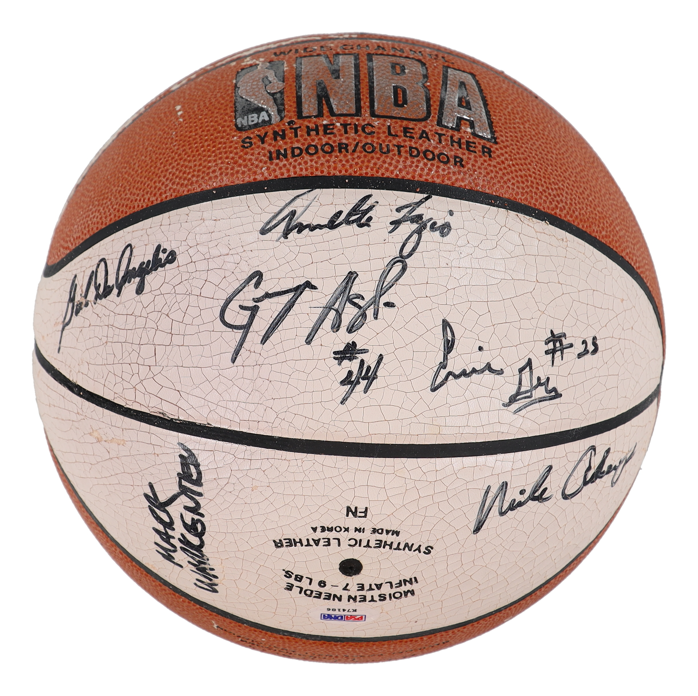 1990-91 UNLV National Champions NBA Basketball Signed By (12) with Jerry Tarkanian, Stacey Augmon & Larry Johnson With Display Stand (PSA) at PristineAuction.com 1990-91 UNLV National Champions NBA Basketball Signed By (12) with Jerry Tarkanian, Stacey Augmon & Larry Johnson With Display Stand (PSA) at PristineAuction.com