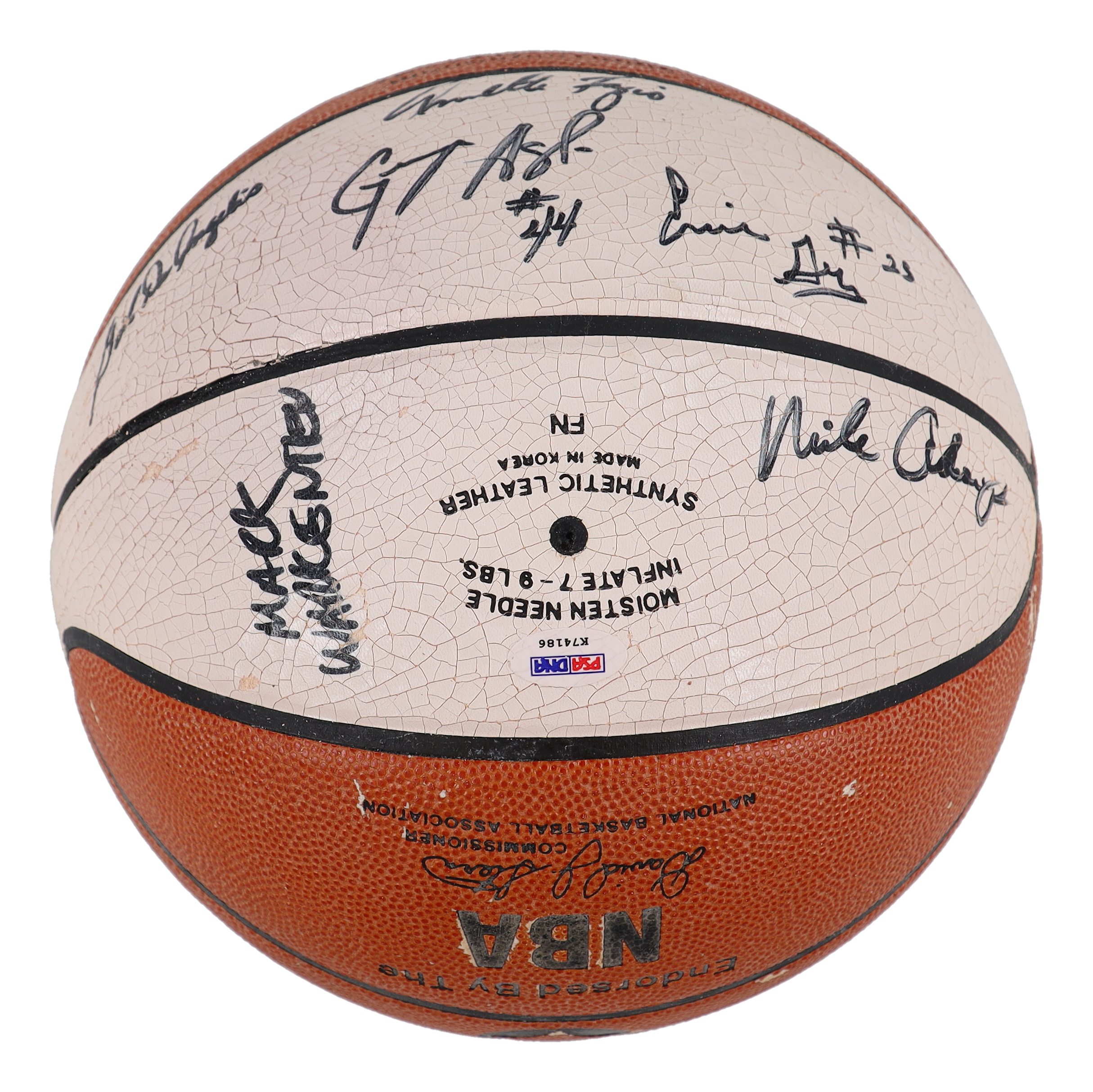 1990-91 UNLV National Champions NBA Basketball Signed By (12) with Jerry Tarkanian, Stacey Augmon & Larry Johnson With Display Stand (PSA) at PristineAuction.com 1990-91 UNLV National Champions NBA Basketball Signed By (12) with Jerry Tarkanian, Stacey Augmon & Larry Johnson With Display Stand (PSA) at PristineAuction.com