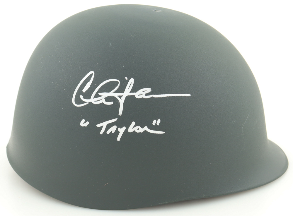 Charlie Sheen Signed "Platoon" Army Helmet Inscribed "Taylor" (Beckett) at PristineAuction.com Charlie Sheen Signed "Platoon" Army Helmet Inscribed "Taylor" (Beckett) at PristineAuction.com