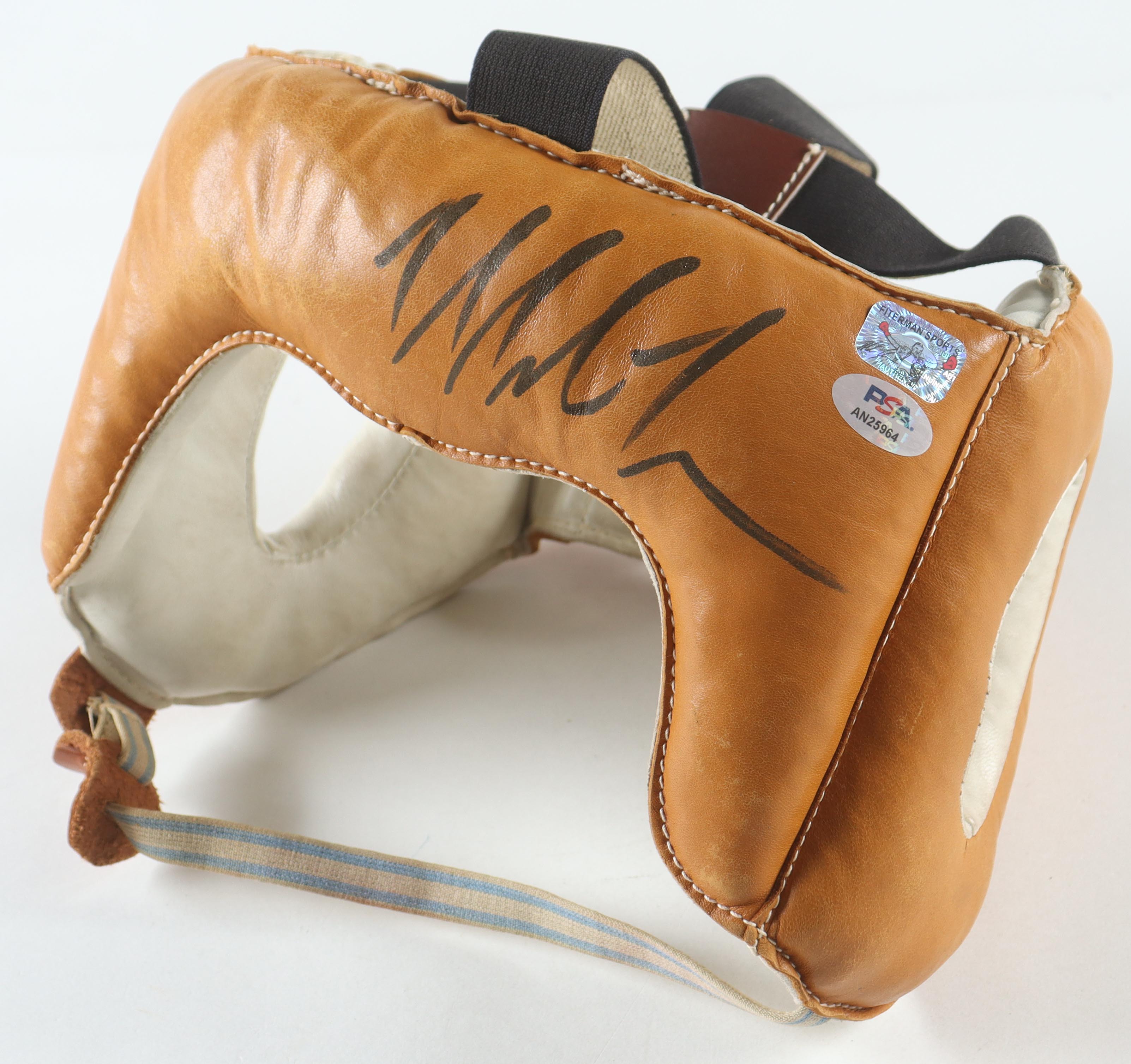 Mike Tyson Signed Vintage 1955 Vintage Reach All Leather Head Gear (PSA & Tyson) at PristineAuction.com Mike Tyson Signed Vintage 1955 Vintage Reach All Leather Head Gear (PSA & Tyson) at PristineAuction.com