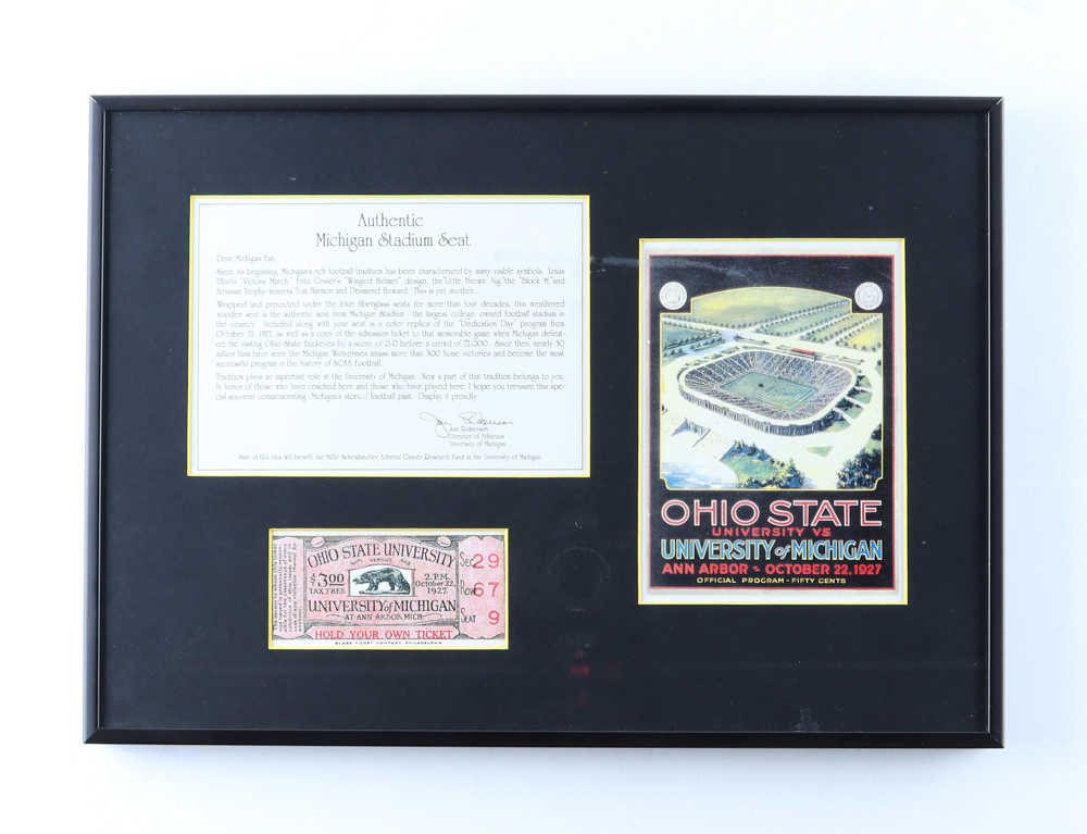 Michigan Wolverines Authentic Stadium Seat at PristineAuction.com Michigan Wolverines Authentic Stadium Seat at PristineAuction.com