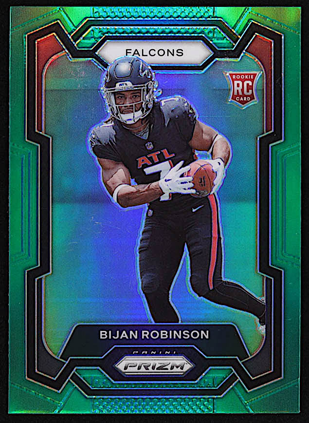Bijan Robinson 2023 Panini Prizm Prizms Green #305 RC at PristineAuction.com Bijan Robinson 2023 Panini Prizm Prizms Green #305 RC at PristineAuction.com