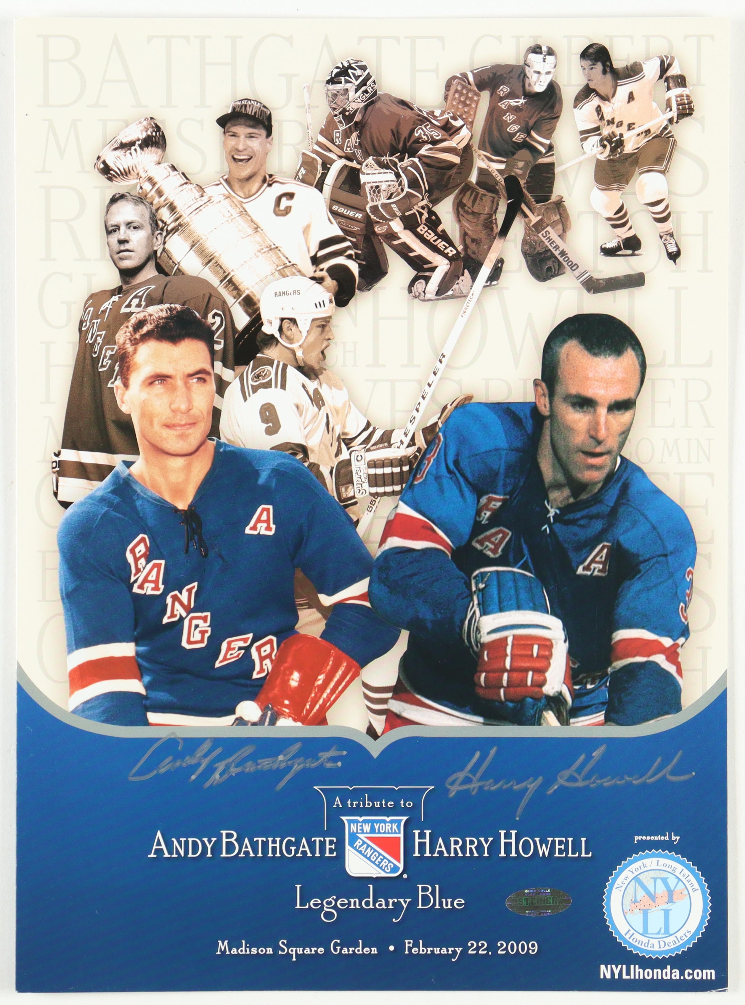 Andy Bathgate & Harry Howell Signed Rangers Program (Steiner) at PristineAuction.com Andy Bathgate & Harry Howell Signed Rangers Program (Steiner) at PristineAuction.com
