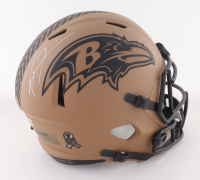 Ray Lewis Signed Ravens Full-Size Salute To Service Alternate Speed Helmet (Beckett) at PristineAuction.com