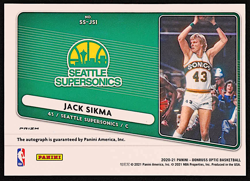 Jack Sikma 2020-21 Donruss Optic Signature Series Purple #16 at PristineAuction.com Jack Sikma 2020-21 Donruss Optic Signature Series Purple #16 at PristineAuction.com