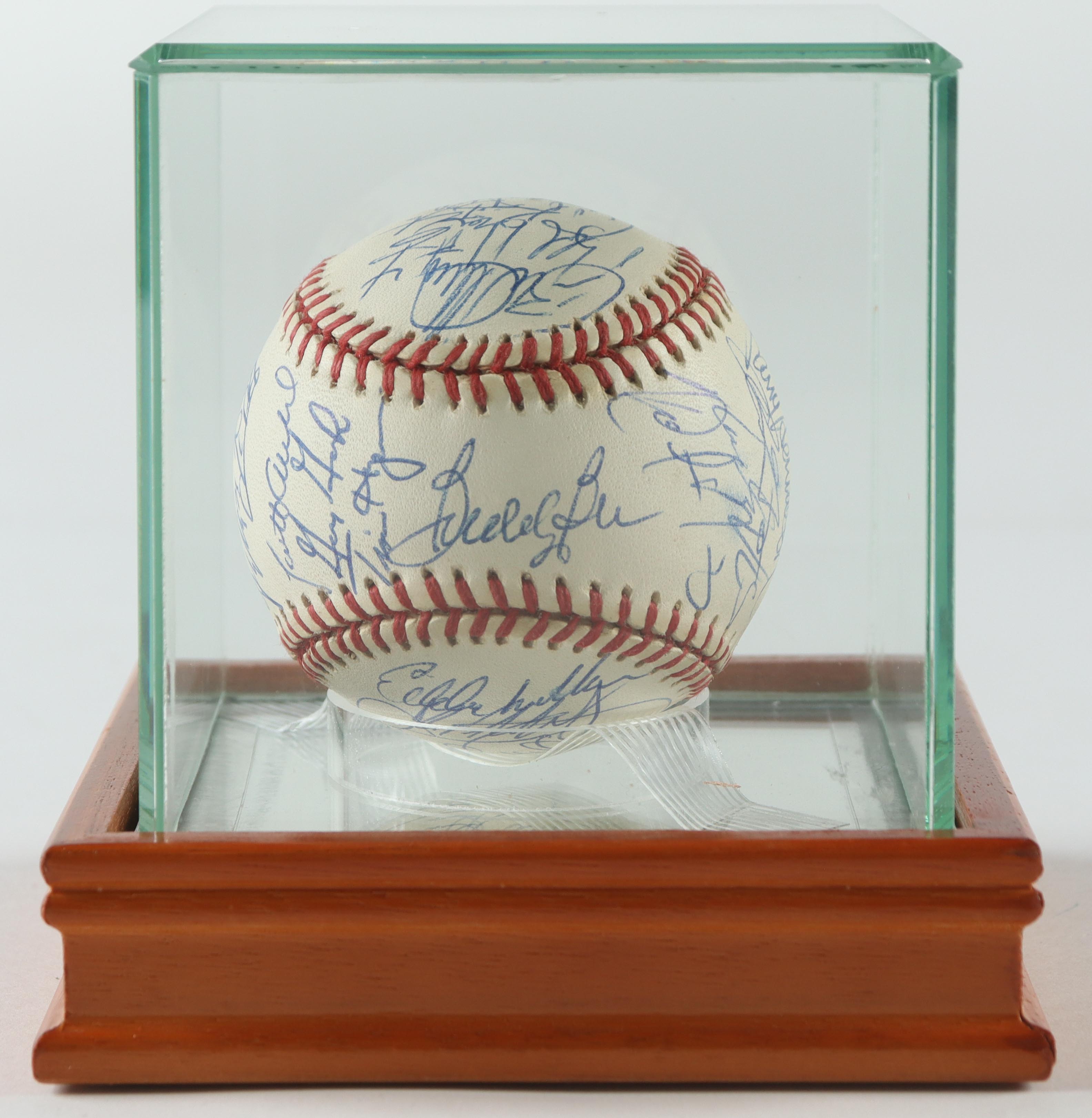 1996 Tigers OAL Baseball Team-Signed by (28) with Alan Trammell, Cecil Fielder, Travis Fryman, Buddy Bell (JSA) at PristineAuction.com 1996 Tigers OAL Baseball Team-Signed by (28) with Alan Trammell, Cecil Fielder, Travis Fryman, Buddy Bell (JSA) at PristineAuction.com