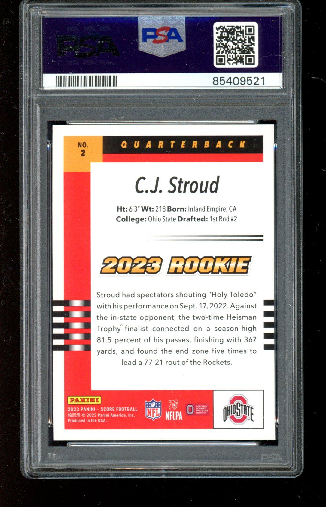 CJ Stroud 2023 Score '03 Throwback Rookies #2 (PSA 10) at PristineAuction.com CJ Stroud 2023 Score '03 Throwback Rookies #2 (PSA 10) at PristineAuction.com