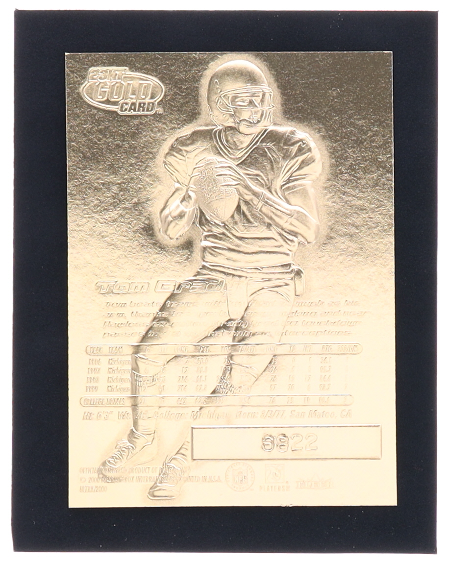 Tom Brady 2000 Fleer Ultra 23Kt Gold Blue Metallic Signature Series RC at PristineAuction.com Tom Brady 2000 Fleer Ultra 23Kt Gold Blue Metallic Signature Series RC at PristineAuction.com