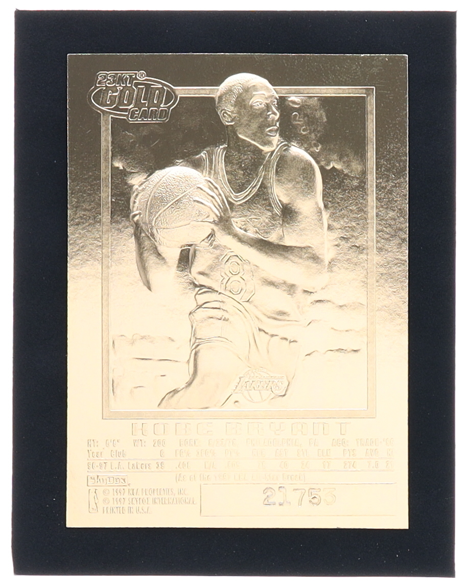 Kobe Bryant 1996-97 Skybox EX-2000 Purple Signature 23Kt Gold RC at PristineAuction.com Kobe Bryant 1996-97 Skybox EX-2000 Purple Signature 23Kt Gold RC at PristineAuction.com