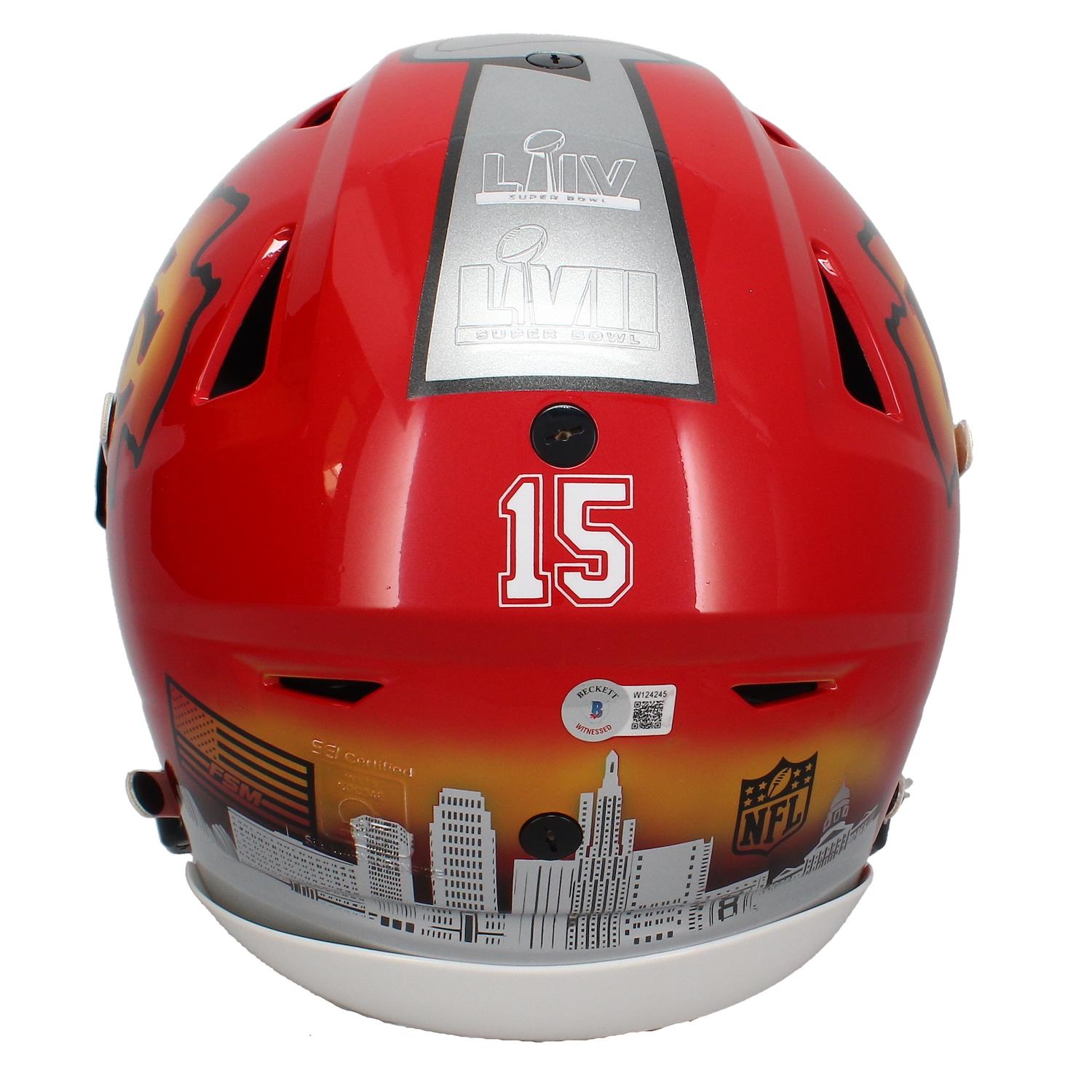 Patrick Mahomes II Signed Chiefs Full-Size Authentic On-Field Ripped SpeedFlex Helmet with Visor (Beckett) at PristineAuction.com Patrick Mahomes II Signed Chiefs Full-Size Authentic On-Field Ripped SpeedFlex Helmet with Visor (Beckett) at PristineAuction.com