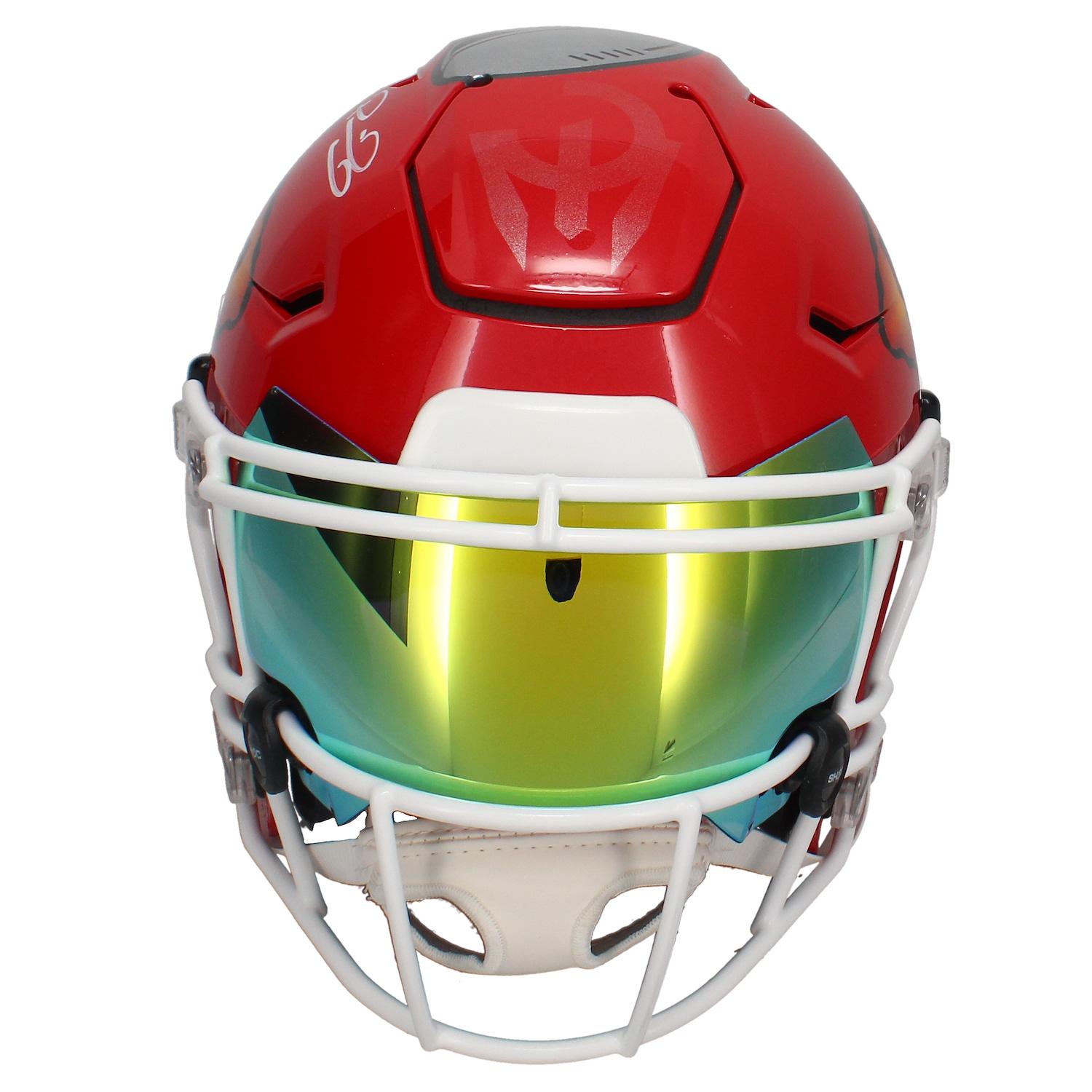 Patrick Mahomes II Signed Chiefs Full-Size Authentic On-Field Ripped SpeedFlex Helmet with Visor (Beckett) at PristineAuction.com Patrick Mahomes II Signed Chiefs Full-Size Authentic On-Field Ripped SpeedFlex Helmet with Visor (Beckett) at PristineAuction.com