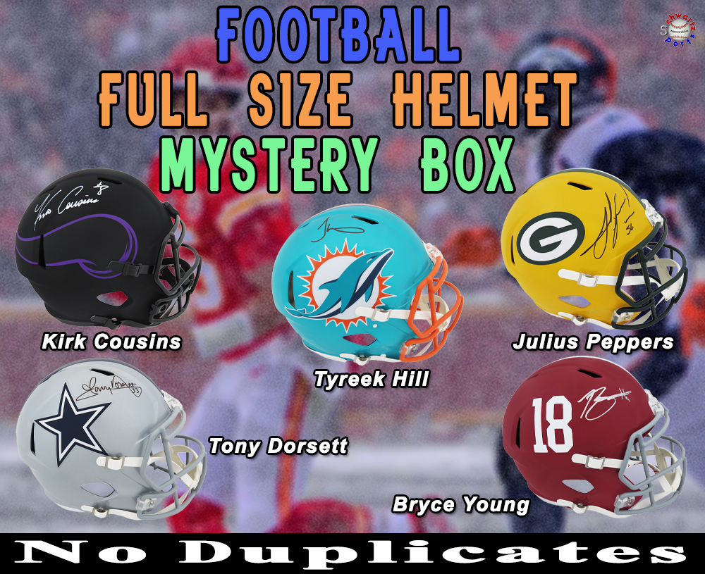 Full Size Football Helmet ( NO DUPLICATES) Signed Mystery Box – Series 11 (Limited to 75) - Schwartz Sports at PristineAuction.com Full Size Football Helmet ( NO DUPLICATES) Signed Mystery Box – Series 11 (Limited to 75) - Schwartz Sports at PristineAuction.com