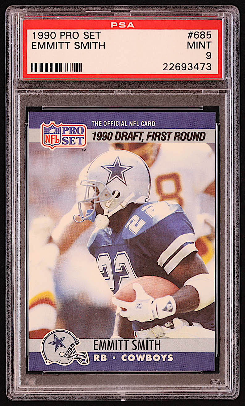 Emmitt Smith 1990 Pro Set #685 RC (PSA 9) at PristineAuction.com Emmitt Smith 1990 Pro Set #685 RC (PSA 9) at PristineAuction.com