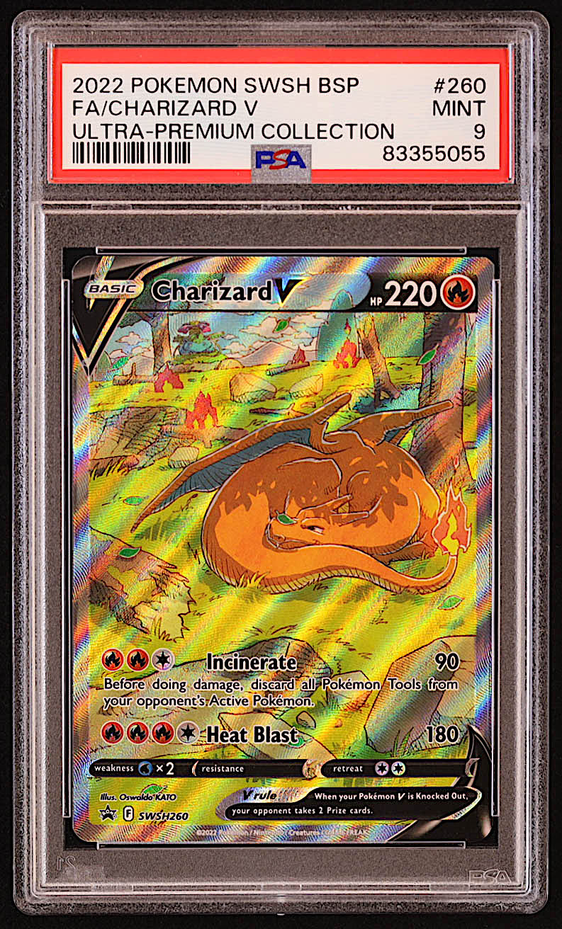 Charizard V 2019-22 Pokemon Sword and Shield Black Star Promos #SWSH260 (PSA 9) at PristineAuction.com Charizard V 2019-22 Pokemon Sword and Shield Black Star Promos #SWSH260 (PSA 9) at PristineAuction.com