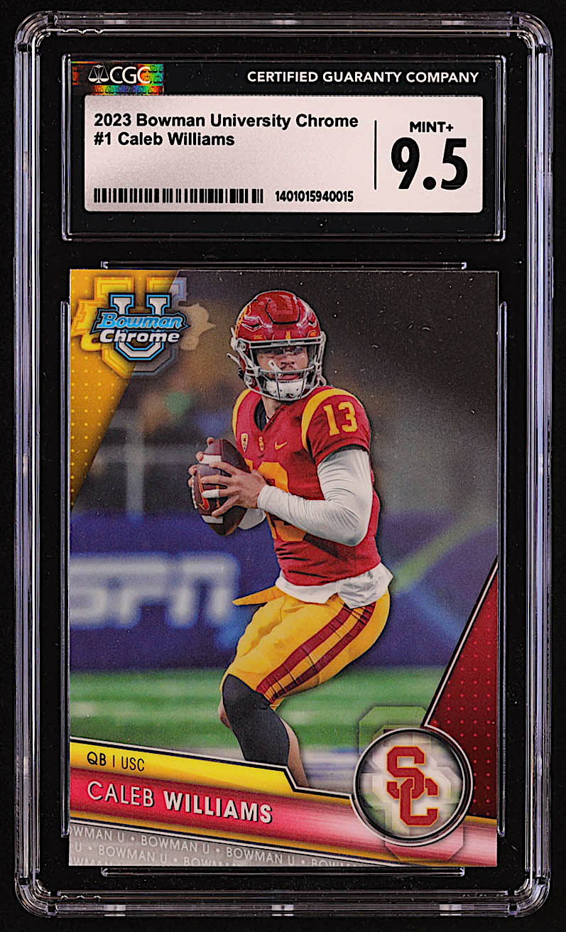 Caleb Williams 2023 Bowman Chrome University #1 RC (CGC 9.5) at PristineAuction.com Caleb Williams 2023 Bowman Chrome University #1 RC (CGC 9.5) at PristineAuction.com