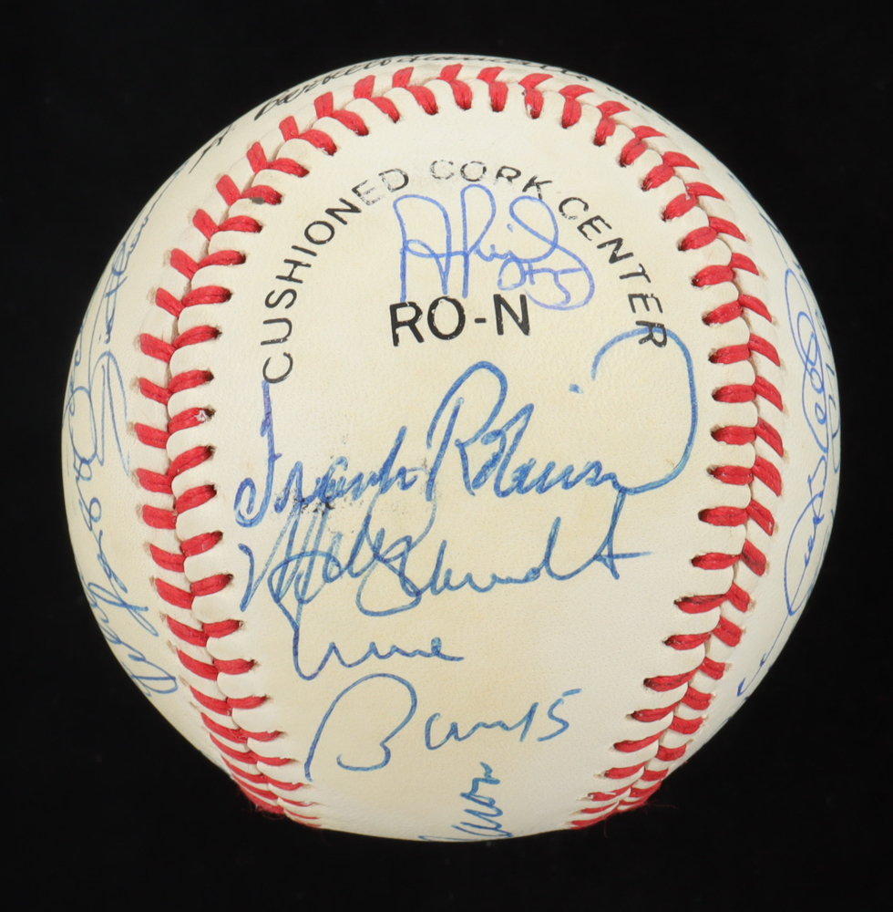 500 Home Run Club ONL Baseball Signed By (18) with Mickey Mantle, Ted Williams, Hank Aaron, Willie Mays, Mark McGwire, Jim Thome (Beckett & PSA) at PristineAuction.com 500 Home Run Club ONL Baseball Signed By (18) with Mickey Mantle, Ted Williams, Hank Aaron, Willie Mays, Mark McGwire, Jim Thome (Beckett & PSA) at PristineAuction.com