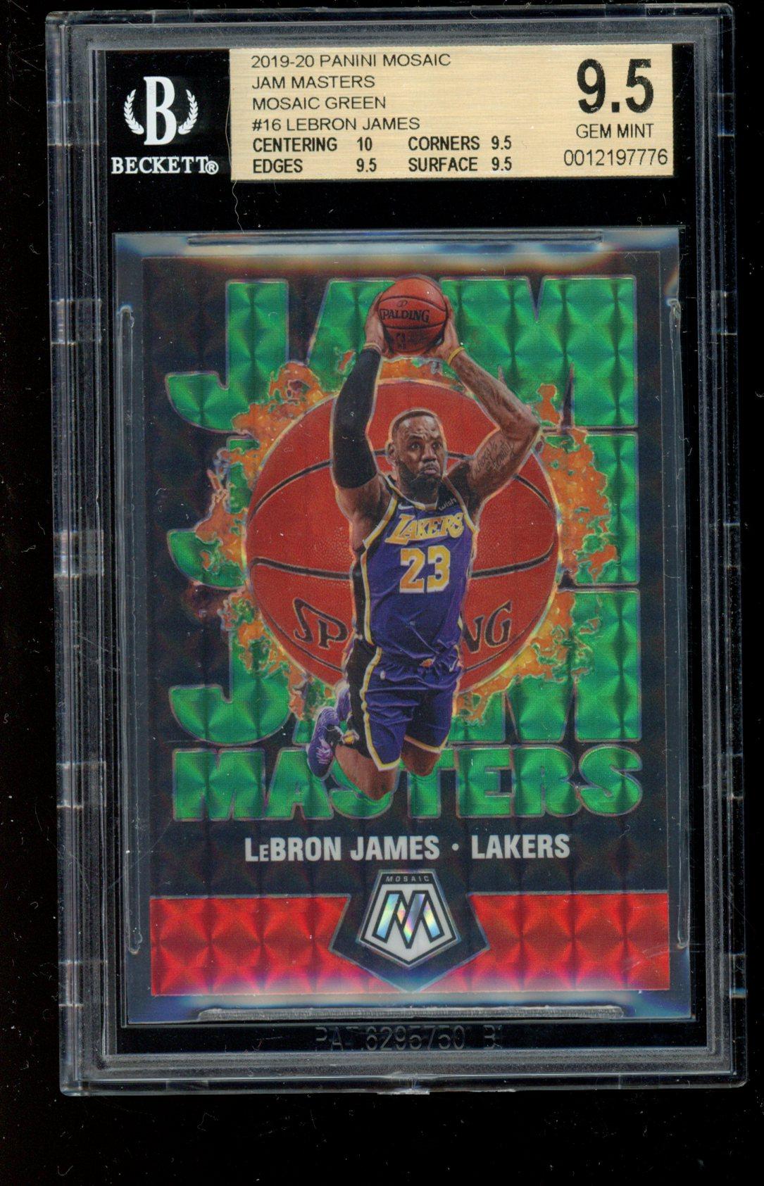 LeBron James 2019-20 Panini Mosaic Jam Masters Mosaic Green #16 (BGS 9.5) at PristineAuction.com LeBron James 2019-20 Panini Mosaic Jam Masters Mosaic Green #16 (BGS 9.5) at PristineAuction.com