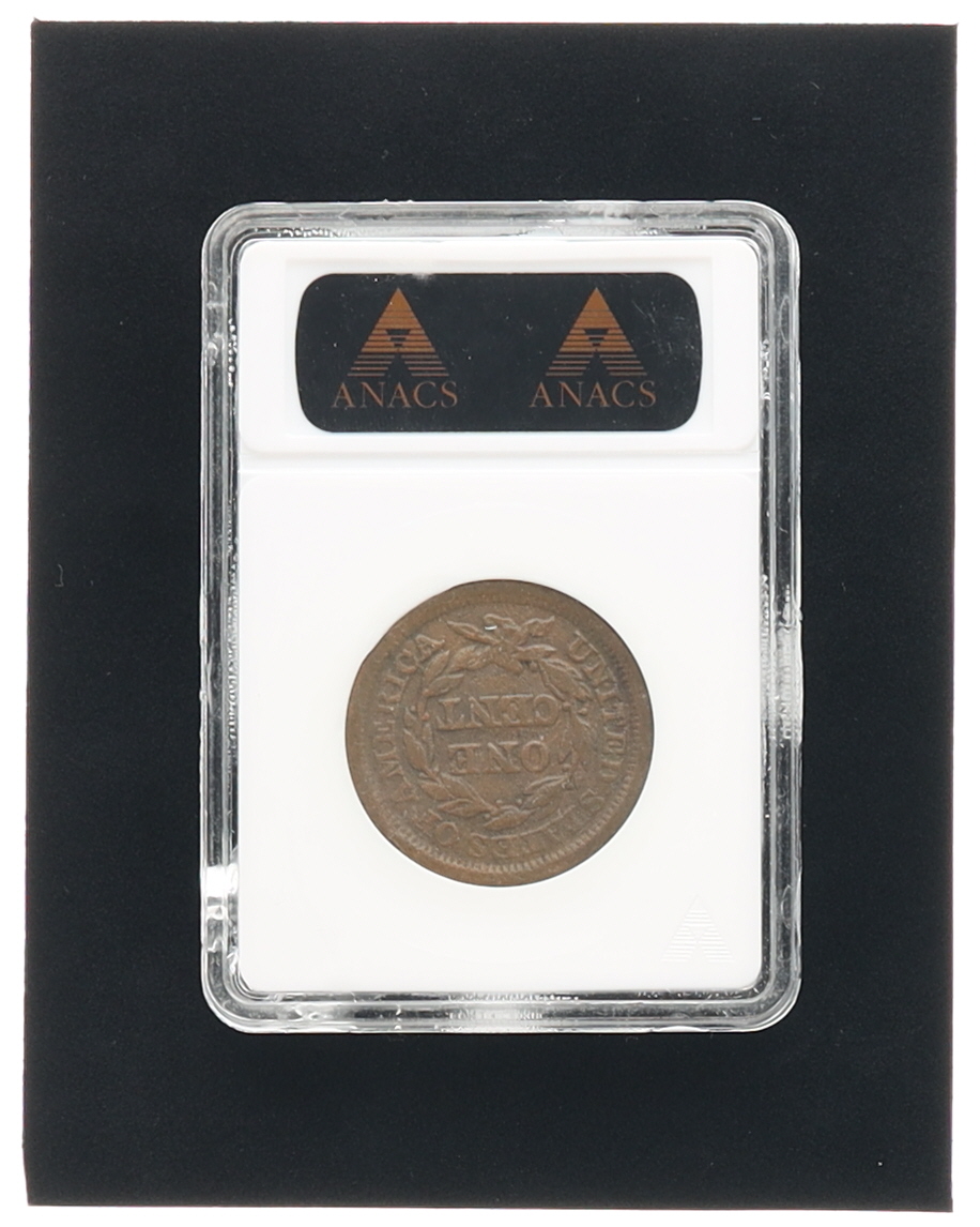 1853 Braided Hair Liberty Head Large Cent (ANACS VG8 VF Details) (See Description) at PristineAuction.com 1853 Braided Hair Liberty Head Large Cent (ANACS VG8 VF Details) (See Description) at PristineAuction.com