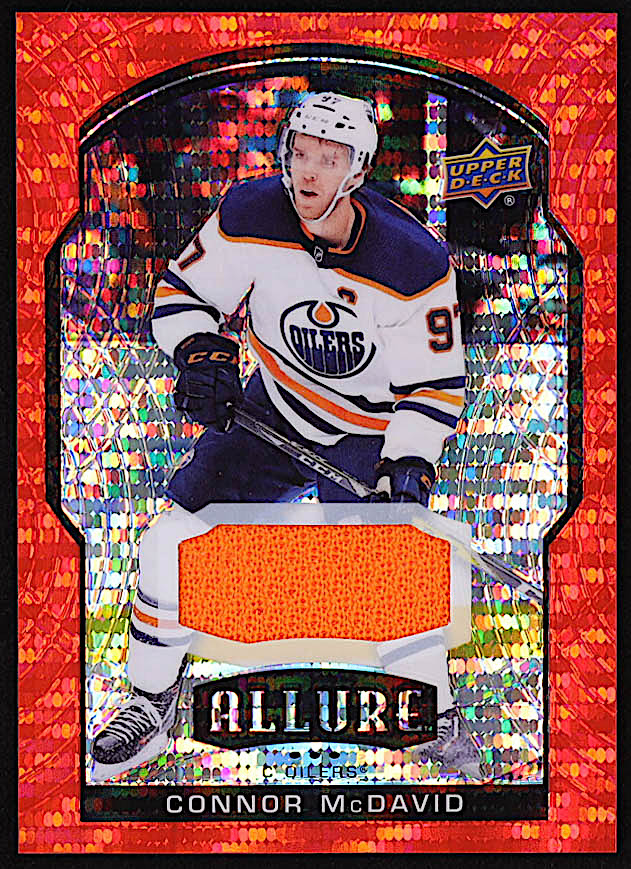 Connor McDavid 2020-21 Upper Deck Allure Jerseys Red Rainbow #50 at PristineAuction.com Connor McDavid 2020-21 Upper Deck Allure Jerseys Red Rainbow #50 at PristineAuction.com