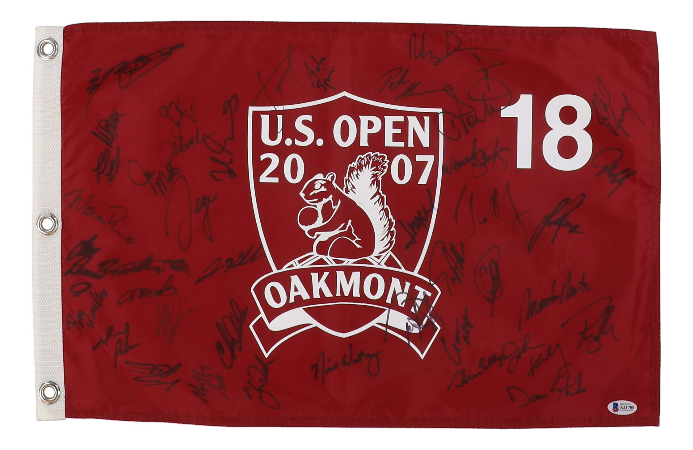 2007 U.S. Open Golf Pin Flag Signed by (41) With Sergio Garcia, Ian Poulter, Justin Rose & Luke Donald (Beckett) at PristineAuction.com 2007 U.S. Open Golf Pin Flag Signed by (41) With Sergio Garcia, Ian Poulter, Justin Rose & Luke Donald (Beckett) at PristineAuction.com
