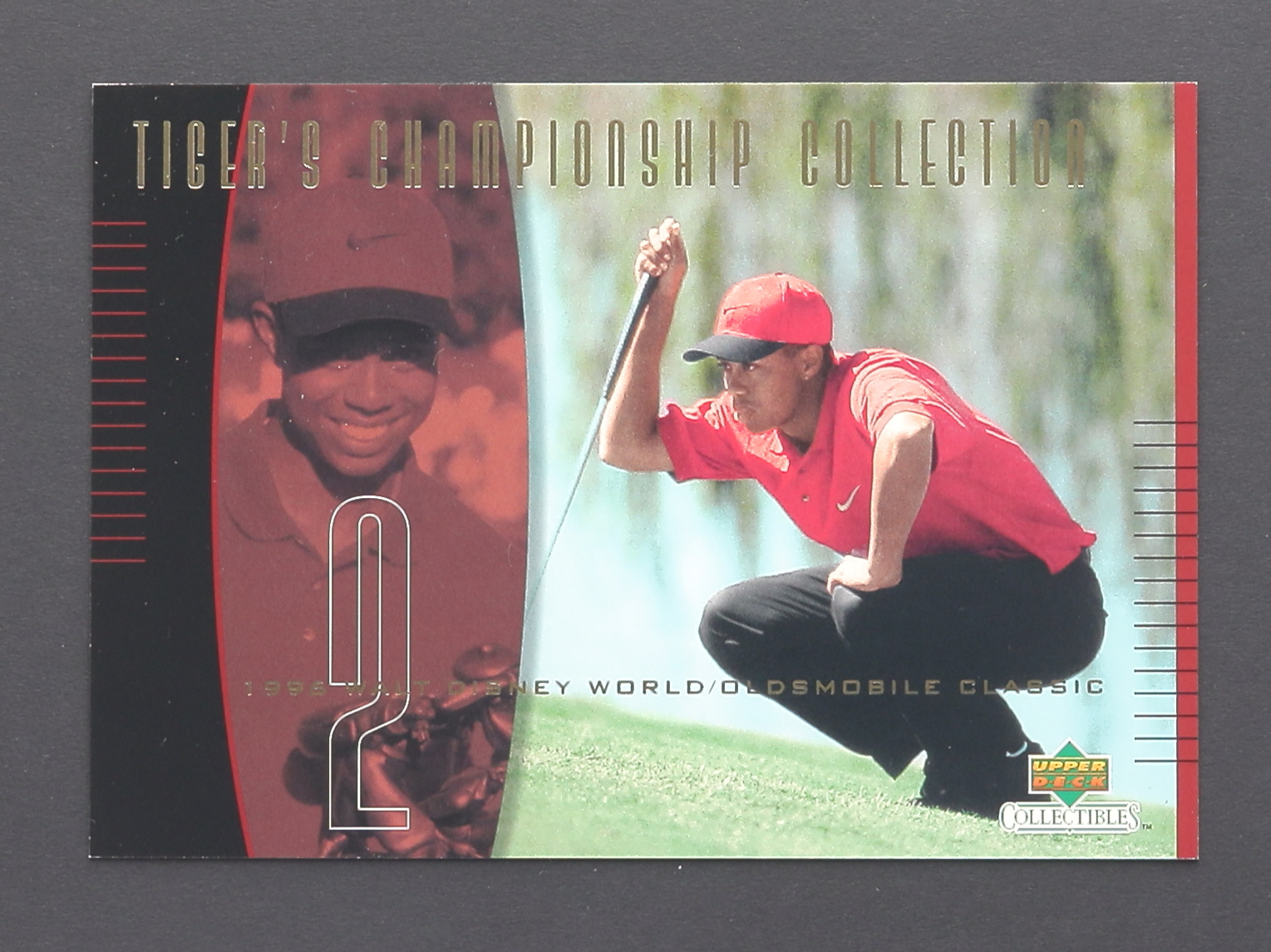 Tiger Woods 2001 Upper Deck Tiger's Championship Collection #TCC2 / 96 Disney/Olds #2578/3000 at PristineAuction.com Tiger Woods 2001 Upper Deck Tiger's Championship Collection #TCC2 / 96 Disney/Olds #2578/3000 at PristineAuction.com