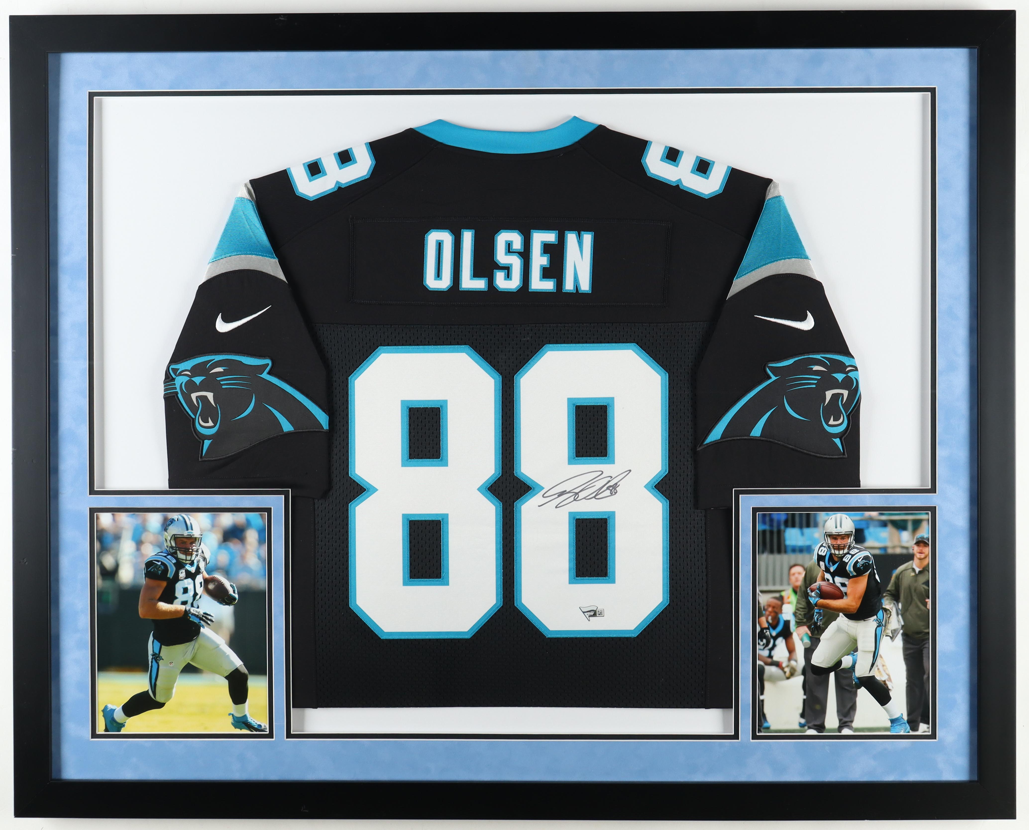 Greg Olsen Signed Custom Framed Jersey Display (Fanatics) at PristineAuction.com Greg Olsen Signed Custom Framed Jersey Display (Fanatics) at PristineAuction.com