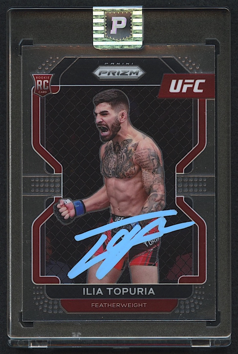 Ilia Topuria Signed 2022 Panini Prizm UFC #115 RC (PA Encapsulated) at PristineAuction.com Ilia Topuria Signed 2022 Panini Prizm UFC #115 RC (PA Encapsulated) at PristineAuction.com