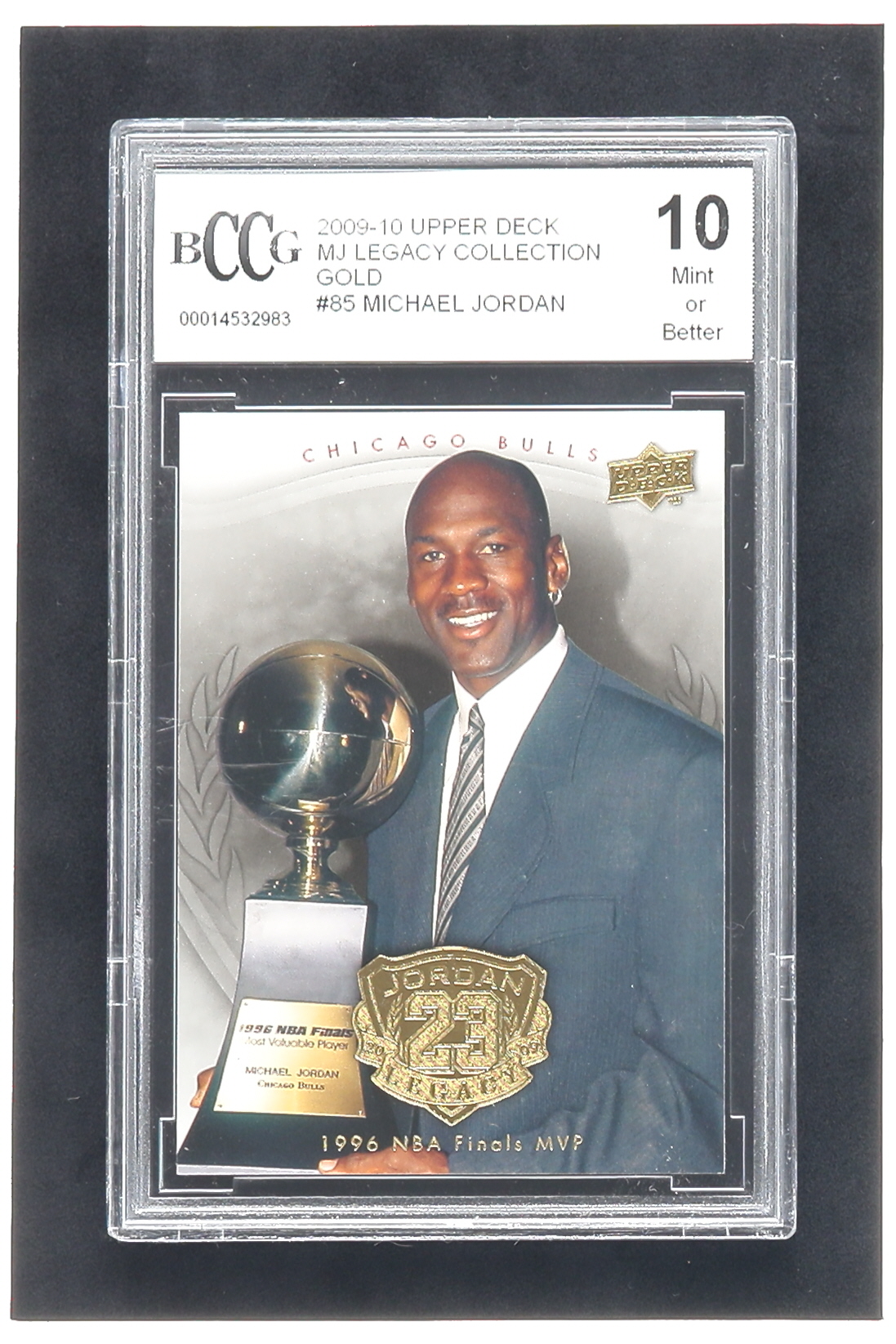 Michael Jordan 2009-10 Upper Deck Michael Jordan Legacy Collection Gold #85 (BCCG 10) at PristineAuction.com Michael Jordan 2009-10 Upper Deck Michael Jordan Legacy Collection Gold #85 (BCCG 10) at PristineAuction.com