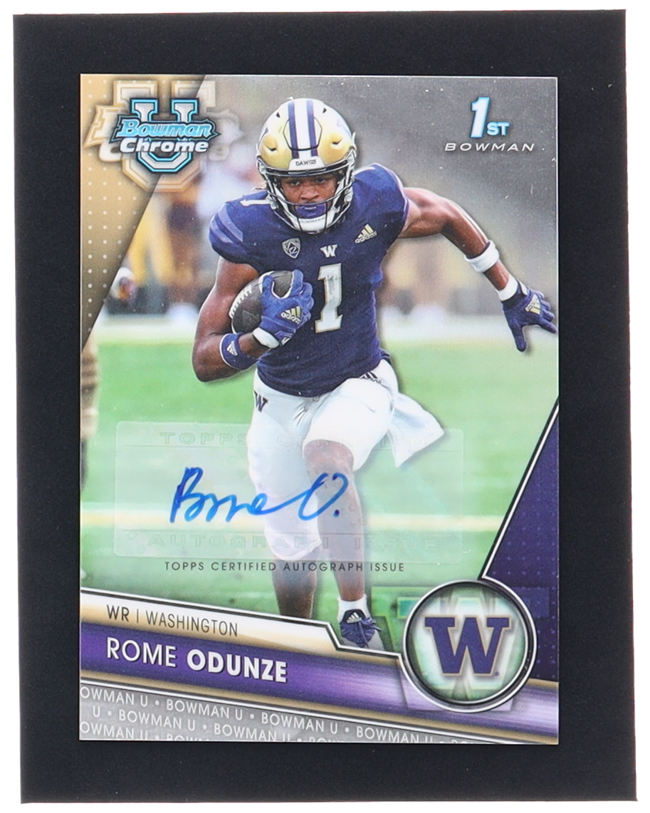 Rome Odunze 2023 Bowman Chrome University Autographs #138 RC at PristineAuction.com Rome Odunze 2023 Bowman Chrome University Autographs #138 RC at PristineAuction.com