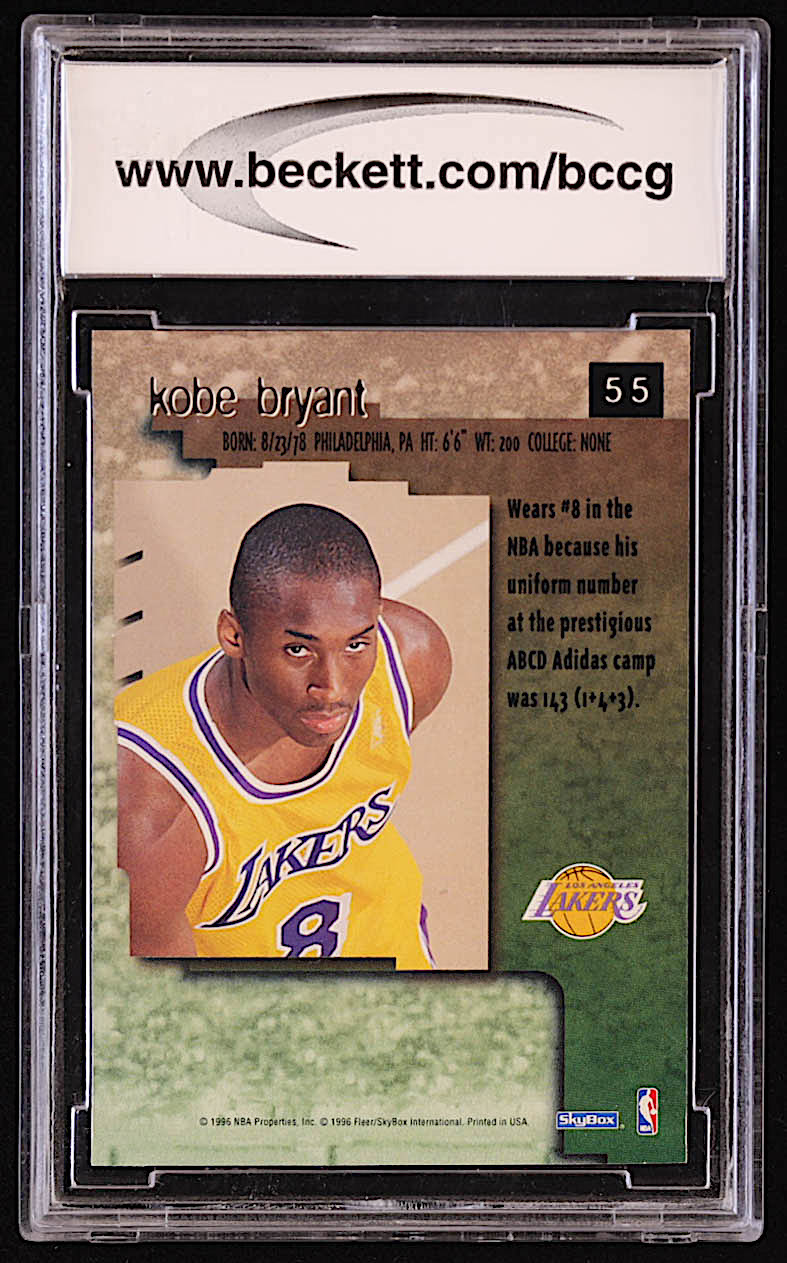 Kobe Bryant 1996-97 SkyBox Premium #55 RC (BCCG 10) at PristineAuction.com Kobe Bryant 1996-97 SkyBox Premium #55 RC (BCCG 10) at PristineAuction.com