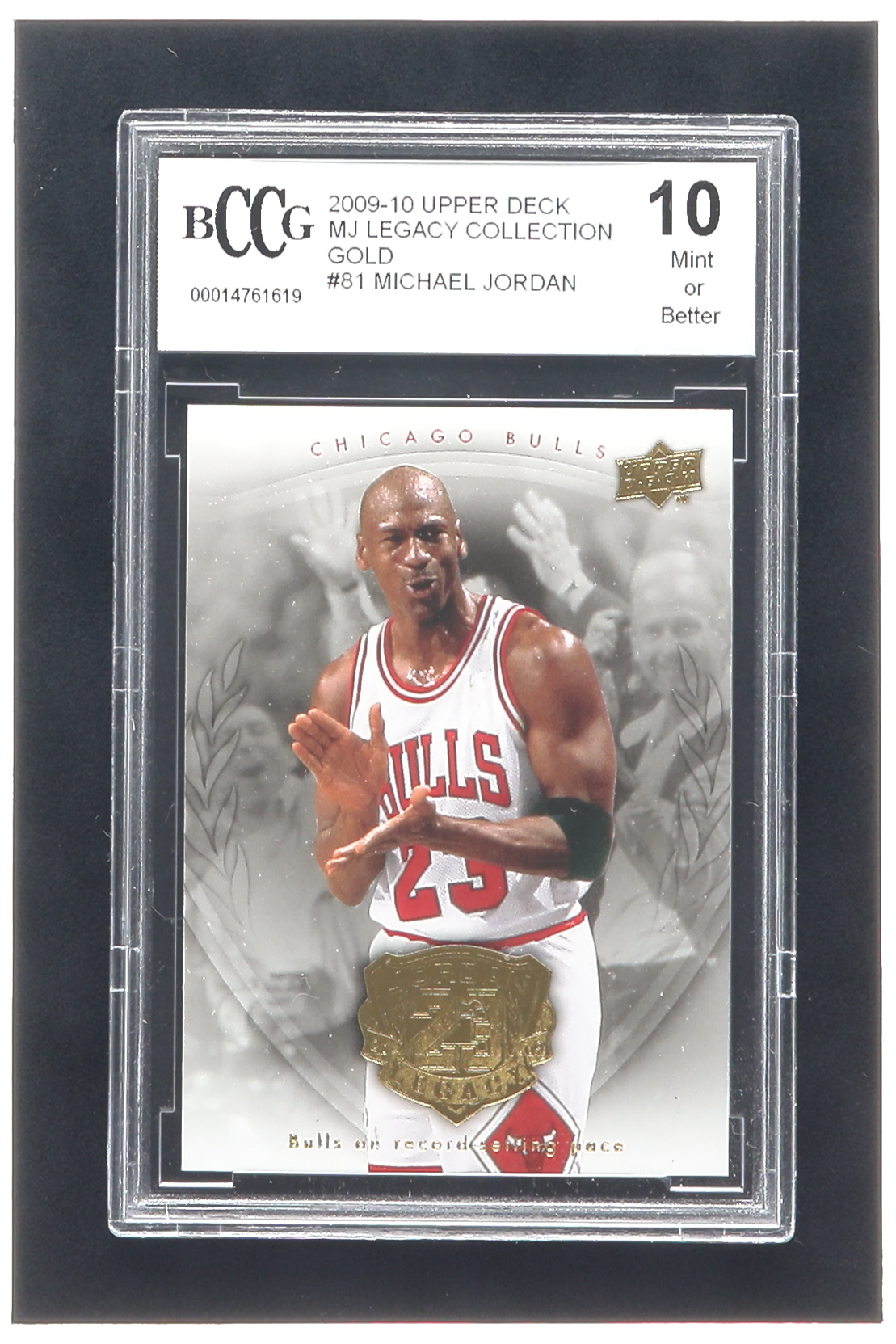 Michael Jordan 2009-10 Upper Deck Michael Jordan Legacy Collection Gold #81 (BCCG 10) at PristineAuction.com Michael Jordan 2009-10 Upper Deck Michael Jordan Legacy Collection Gold #81 (BCCG 10) at PristineAuction.com