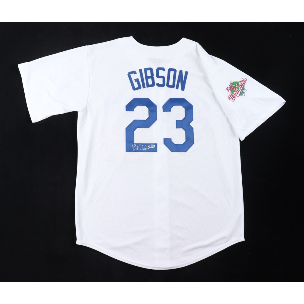 Kirk Gibson Signed Dodgers Jersey (Beckett) Pristine Auction