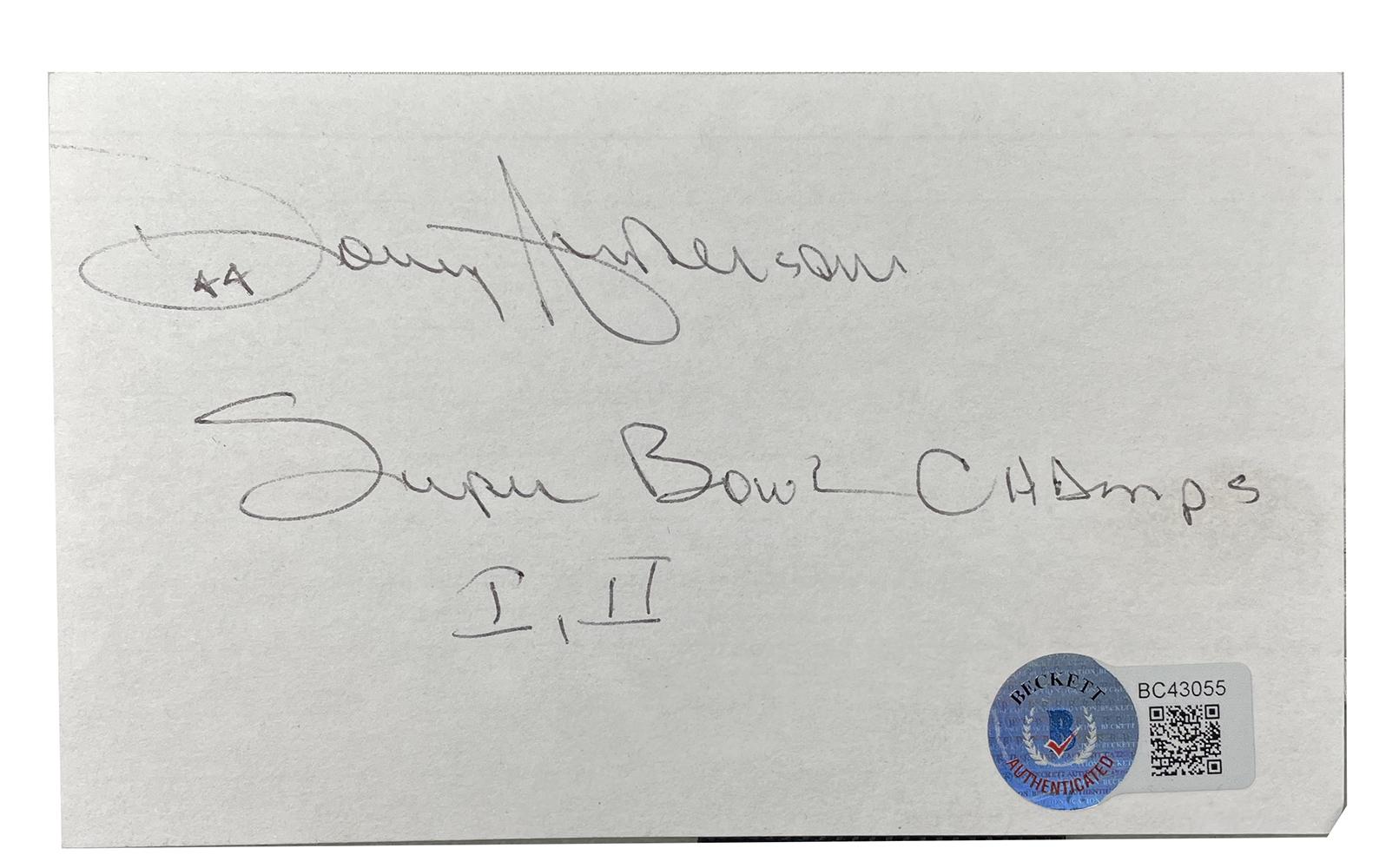 Donny Anderson Signed Index Card Inscribed "Super Bowl Champs I II" (Beckett) at PristineAuction.com Donny Anderson Signed Index Card Inscribed "Super Bowl Champs I II" (Beckett) at PristineAuction.com