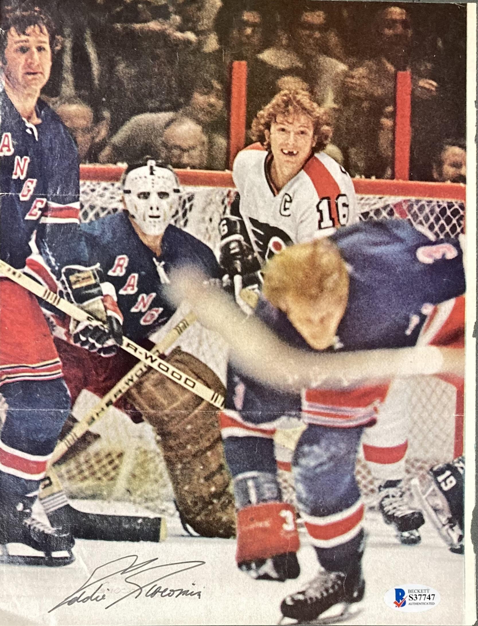 Eddie Giacomin Signed Rangers Magazine Page (Beckett) at PristineAuction.com Eddie Giacomin Signed Rangers Magazine Page (Beckett) at PristineAuction.com