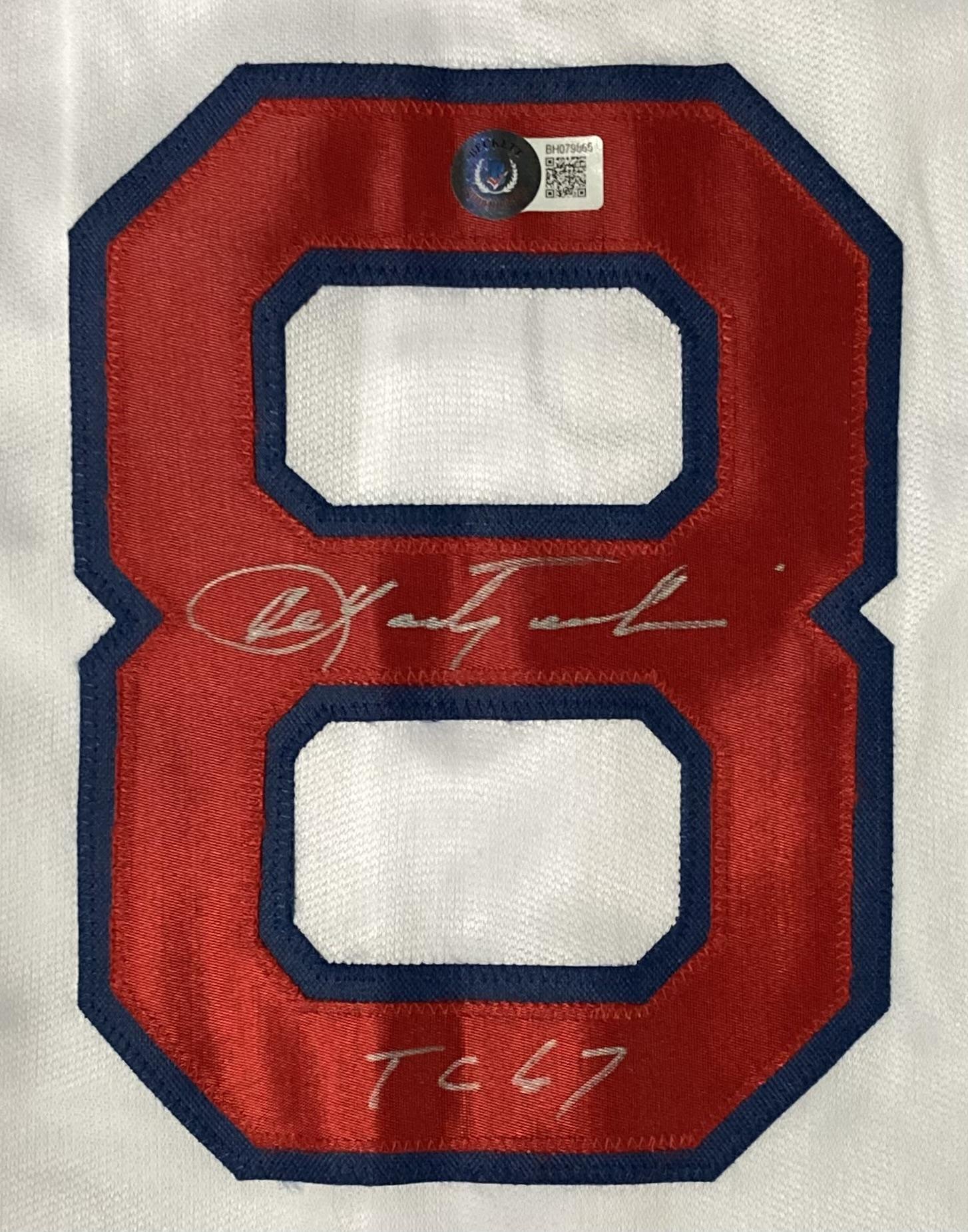 Carl Yastrzemski Signed Jersey Inscribed "TC 67" (Beckett) at PristineAuction.com Carl Yastrzemski Signed Jersey Inscribed "TC 67" (Beckett) at PristineAuction.com