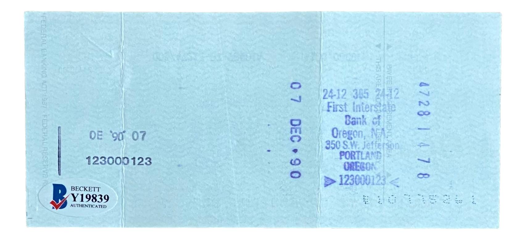 Bobby Doerr Signed Personal Bank Check (Beckett) at PristineAuction.com Bobby Doerr Signed Personal Bank Check (Beckett) at PristineAuction.com