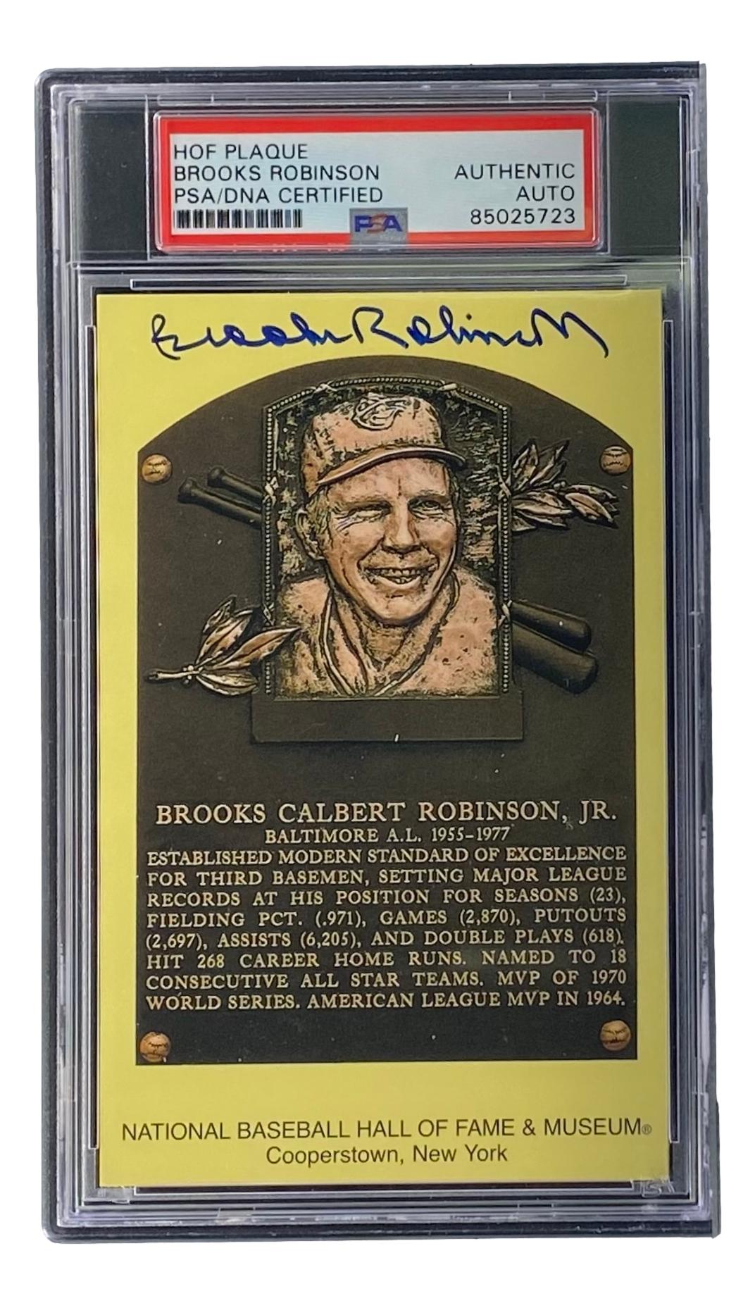 Brooks Robinson Signed Hall of Fame Plaque Postcard (PSA) at PristineAuction.com Brooks Robinson Signed Hall of Fame Plaque Postcard (PSA) at PristineAuction.com