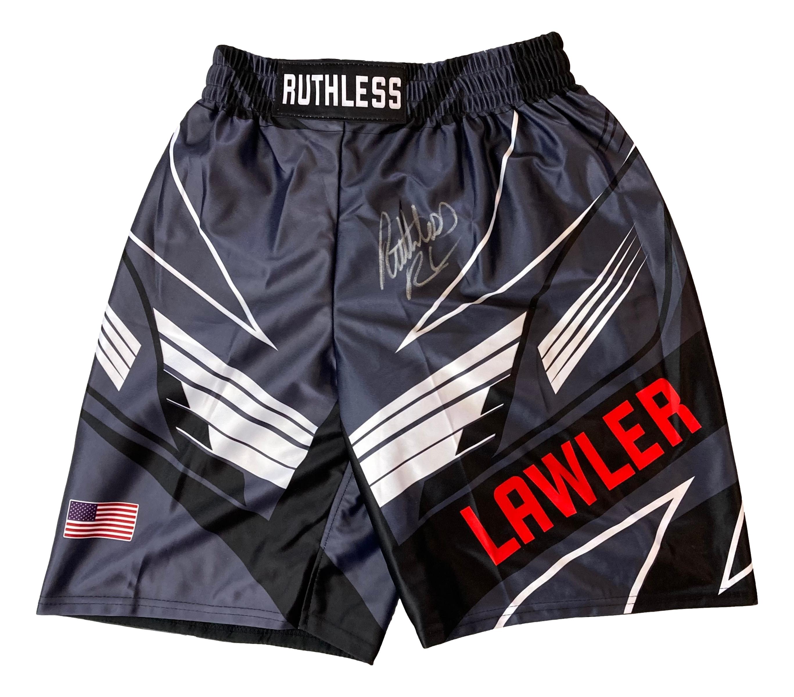 Robbie Lawler Signed MMA Trunks Inscribed "Ruthless" (Beckett) at PristineAuction.com Robbie Lawler Signed MMA Trunks Inscribed "Ruthless" (Beckett) at PristineAuction.com