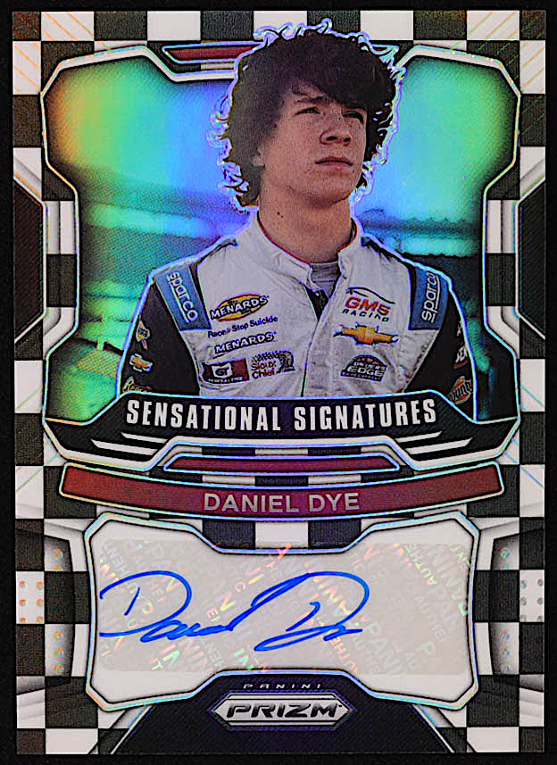 Daniel Dye 2022 Panini Prizm Sensational Signatures Prizms Checkered Flag #16 #14/25 at PristineAuction.com Daniel Dye 2022 Panini Prizm Sensational Signatures Prizms Checkered Flag #16 #14/25 at PristineAuction.com