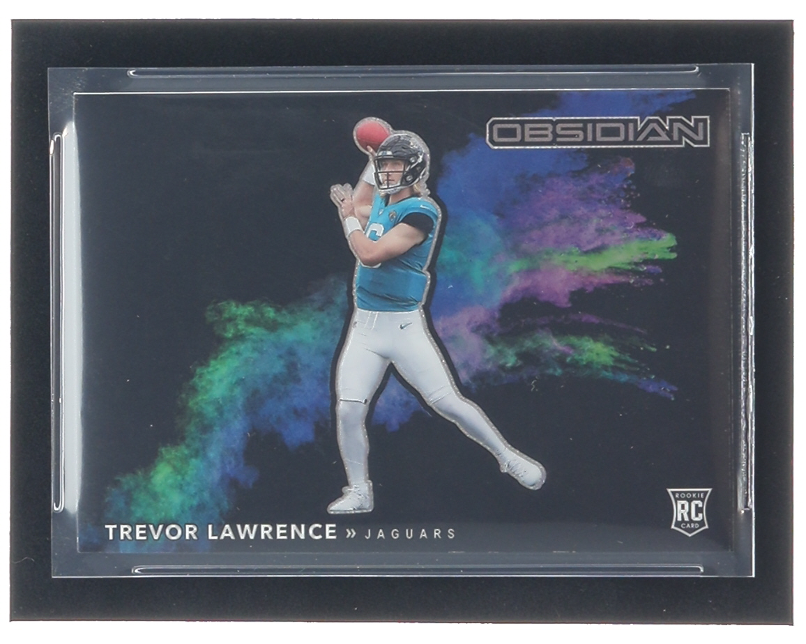 Trevor Lawrence 2021 Panini Obsidian Color Blast Black #21 RC at PristineAuction.com Trevor Lawrence 2021 Panini Obsidian Color Blast Black #21 RC at PristineAuction.com