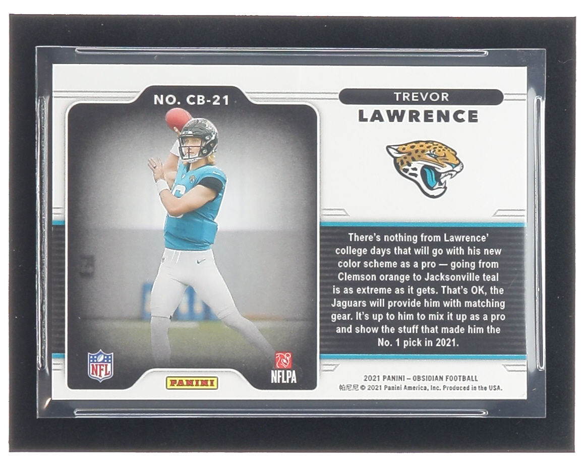 Trevor Lawrence 2021 Panini Obsidian Color Blast Black #21 RC at PristineAuction.com Trevor Lawrence 2021 Panini Obsidian Color Blast Black #21 RC at PristineAuction.com