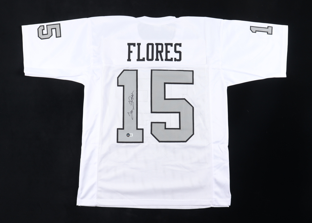 Tom Flores Signed Jersey (Beckett) at PristineAuction.com Tom Flores Signed Jersey (Beckett) at PristineAuction.com