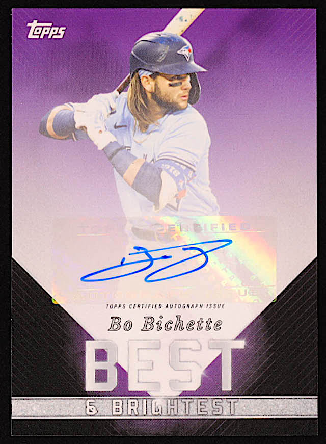 Bo Bichette 2022 Topps X Wander Franco Best & Brightest Purple #9 #6/25 at PristineAuction.com Bo Bichette 2022 Topps X Wander Franco Best & Brightest Purple #9 #6/25 at PristineAuction.com