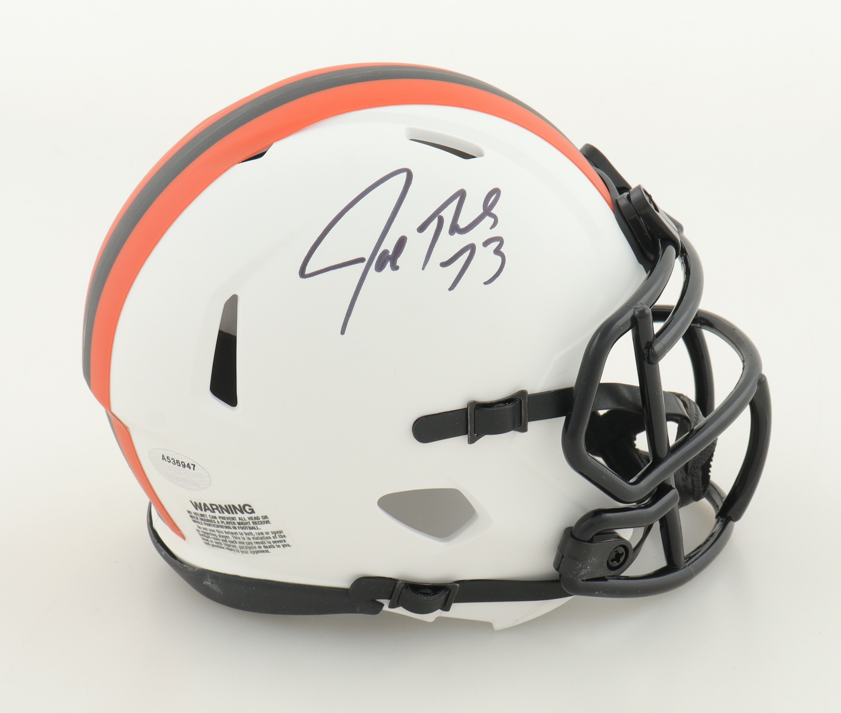 Joe Thomas Signed Browns Lunar Eclipse Alternate Speed Mini Helmet (Schwartz) at PristineAuction.com Joe Thomas Signed Browns Lunar Eclipse Alternate Speed Mini Helmet (Schwartz) at PristineAuction.com