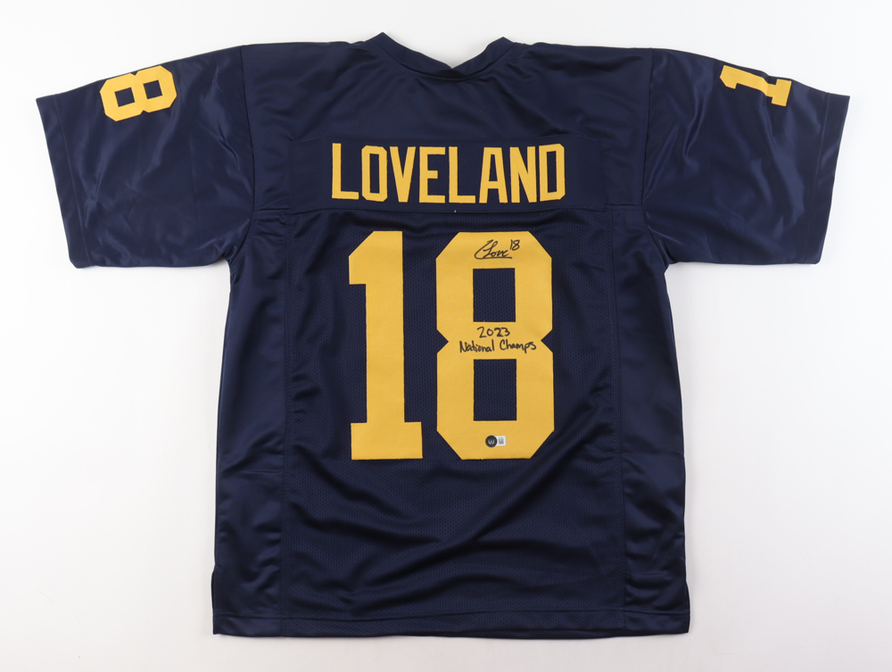Colston Loveland Signed Jersey Inscribed "2023 National Champs" (Beckett) at PristineAuction.com Colston Loveland Signed Jersey Inscribed "2023 National Champs" (Beckett) at PristineAuction.com