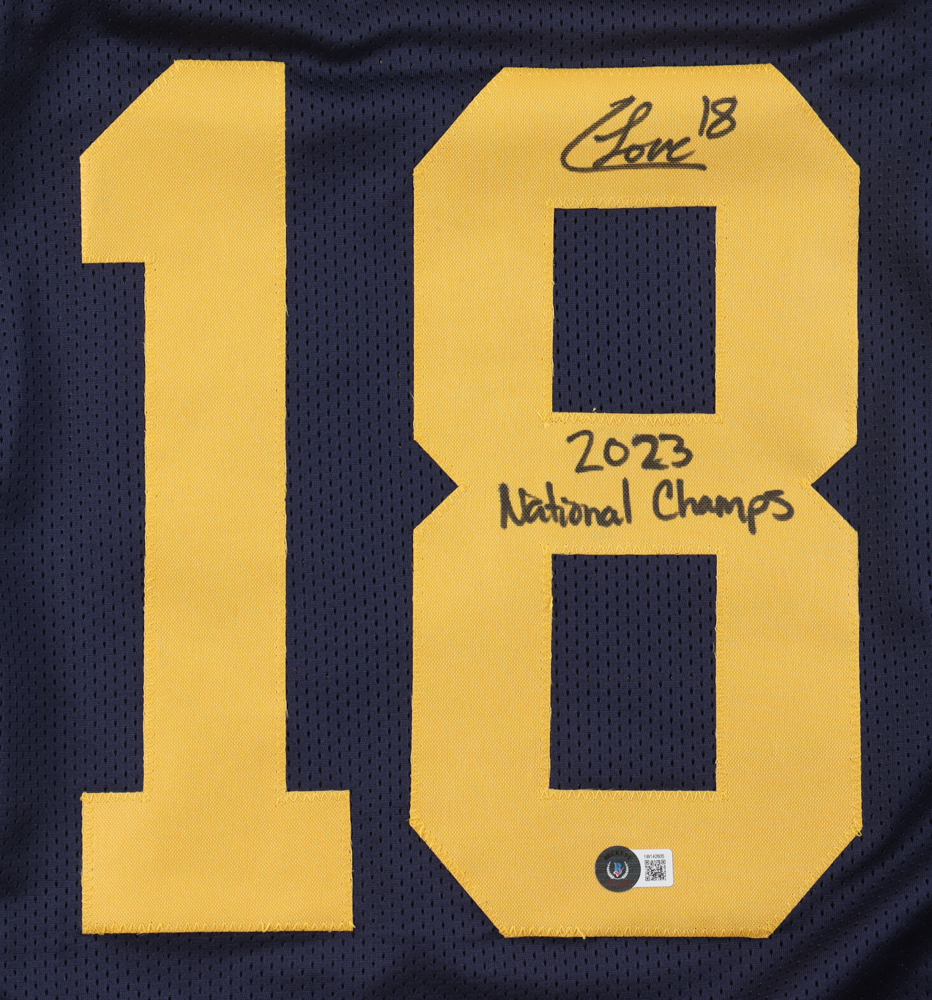 Colston Loveland Signed Jersey Inscribed "2023 National Champs" (Beckett) at PristineAuction.com Colston Loveland Signed Jersey Inscribed "2023 National Champs" (Beckett) at PristineAuction.com